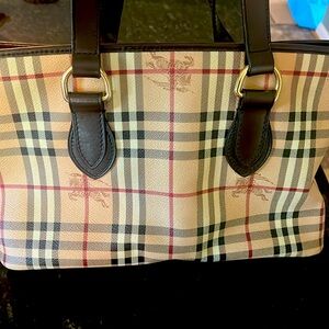 Good Used Condition Burberry Haymarket Check Shoulder Bag